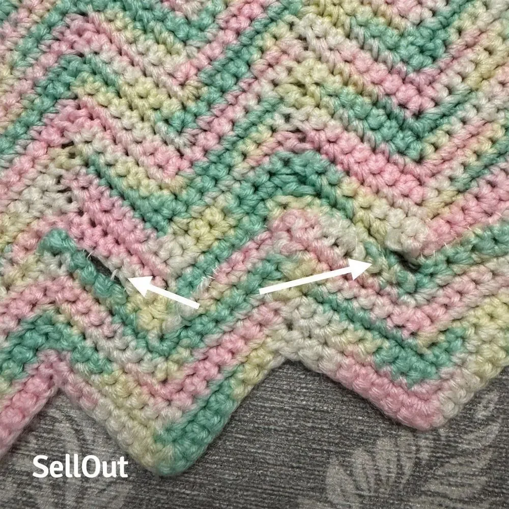 Handmade Crochet Chevron Baby Blanket Multicolor